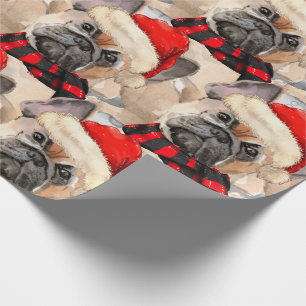 Hondenliefhebber Patterned Franse Bulldog Kerst Cadeaupapier