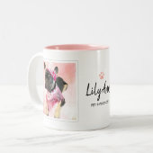 Hondenliefhebber Pauw afdrukken Aangepaste fotobew Tweekleurige Koffiemok (Voorkant links)