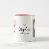 Hondenliefhebber Pauw afdrukken Aangepaste fotobew Tweekleurige Koffiemok (Center)