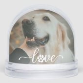 hondenliefhebber Paw Pet Foto Typografie Hart Eige Sneeuwbol (Voorkant)