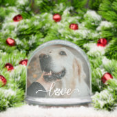 hondenliefhebber Paw Pet Foto Typografie Hart Eige Sneeuwbol (Kerstmis)