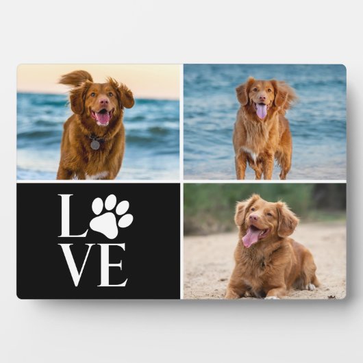 Hondenliefhebber Paw Pets Modern 3 foto collage Fotoplaat (voorkant)