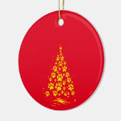 Hondenliefhebber Paw Print Kerstboom 4 Keramisch Ornament (Links)