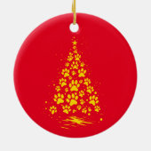 Hondenliefhebber Paw Print Kerstboom 4 Keramisch Ornament (Achterkant)
