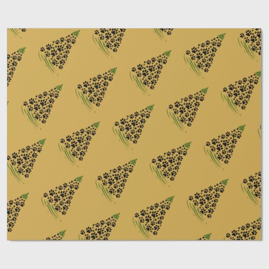 Hondenliefhebber Paw Print Kerstboom 6 Cadeaupapier (Vlak)