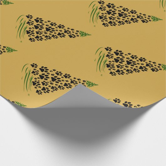 Hondenliefhebber Paw Print Kerstboom 6 Cadeaupapier (Hoek)