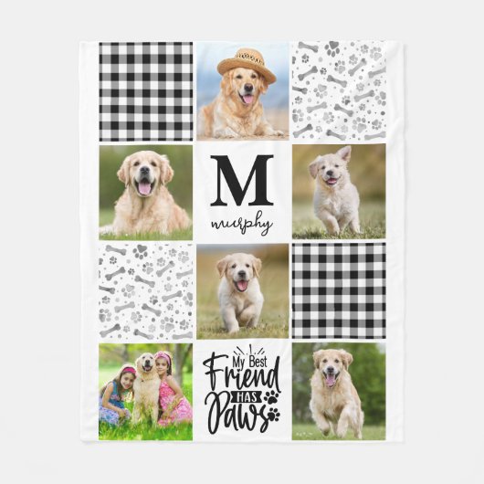 Hondenliefhebber persoonlijke foto-inkuiling uniek fleece deken (Voorkant)