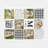 Hondenliefhebber persoonlijke foto-inkuiling uniek fleece deken (Voorkant (Horizontaal))