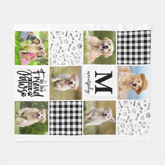 Hondenliefhebber persoonlijke foto-inkuiling uniek fleece deken (Voorkant (Horizontaal))
