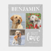 Hondenliefhebber persoonlijke foto's met drie pagi fleece deken (Voorkant)