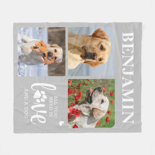 Hondenliefhebber persoonlijke foto's met drie pagi fleece deken (Voorkant (Horizontaal))