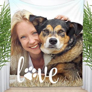 Hondenliefhebber persoonlijke foto's Pet LOVE afdr Fleece Deken
