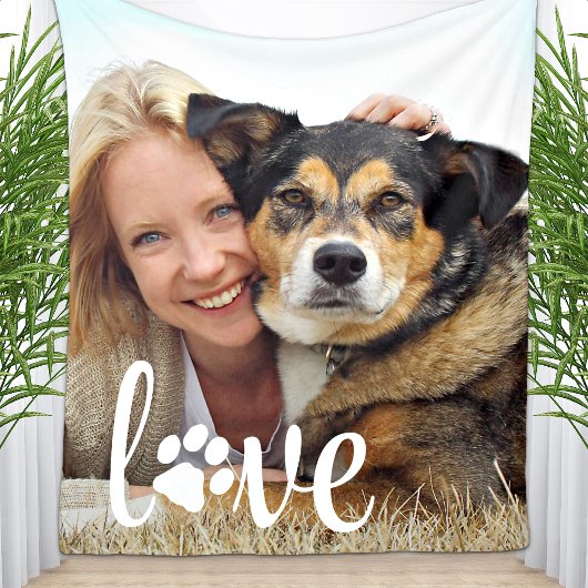 Hondenliefhebber persoonlijke foto's Pet LOVE afdr Fleece Deken