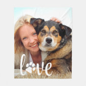 Hondenliefhebber persoonlijke foto's Pet LOVE afdr Fleece Deken (Voorkant)