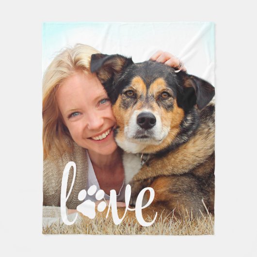 Hondenliefhebber persoonlijke foto's Pet LOVE afdr Fleece Deken (Voorkant)