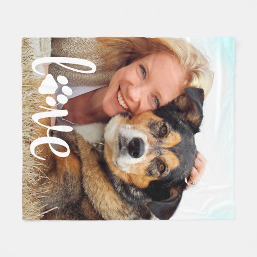 Hondenliefhebber persoonlijke foto's Pet LOVE afdr Fleece Deken (Voorkant (Horizontaal))