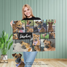 Hondenliefhebber PET 12 Fotocollage Aangepaste kle Fleece Deken