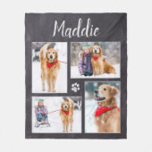 Hondenliefhebber Pet Photo Collage Fleece Deken (Voorkant)