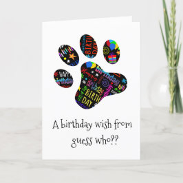 Hondenliefhebber Pets Paw Voeg een naam Happy Birt Kaart