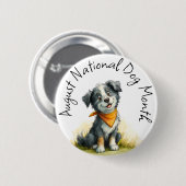 Hondenliefhebber Pin – Nationale hondenmaand augus Ronde Button 5,7 Cm (Voorkant /achterkant)