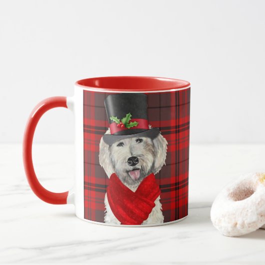 Hondenliefhebber Play Yellow Labradoodle Holiday Mok (Met donut)