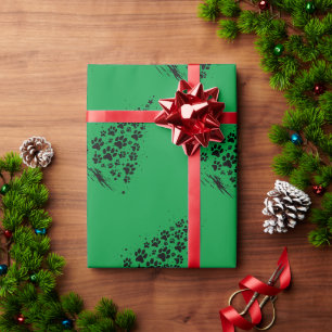 Hondenliefhebber Pootafdruk Kerstboom 3 Cadeaupapier