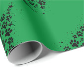 Hondenliefhebber Pootafdruk Kerstboom 3 Cadeaupapier (Rol Hoek)