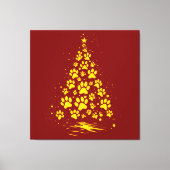 Hondenliefhebber Pootafdruk Kerstboom 4 Canvas Afdruk (Voorkant)