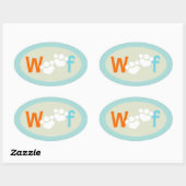 Hondenliefhebber printplaat ovale sticker (Vel)