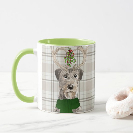 Hondenliefhebber Pset Irish Wolfhound Holiday Mok (Met donut)