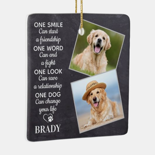 Hondenliefhebber Quote Keepomwille Personalized Pe Keramisch Ornament (Rechts)