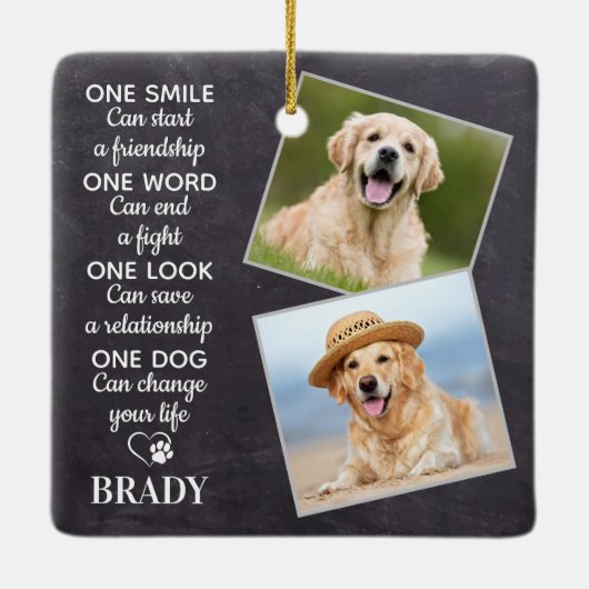 Hondenliefhebber Quote Keepomwille Personalized Pe Keramisch Ornament (Achterkant)