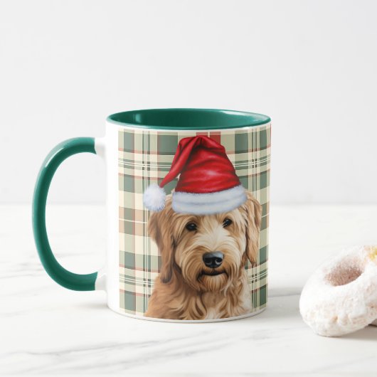 Hondenliefhebber Red Green Plaid Goldendoodle Vaka Mok (Met donut)