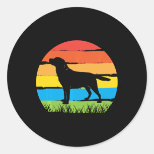 Hondenliefhebber  Retro  Sunset Labrador Retriever Ronde Sticker