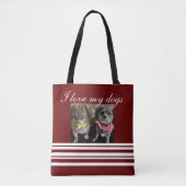 Hondenliefhebber rode canvas tas, tote bag (Voorkant)