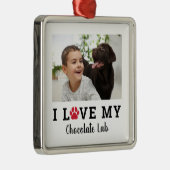 Hondenliefhebber rode pagina Afdrukken Aangepaste Metalen Ornament (Rechts)