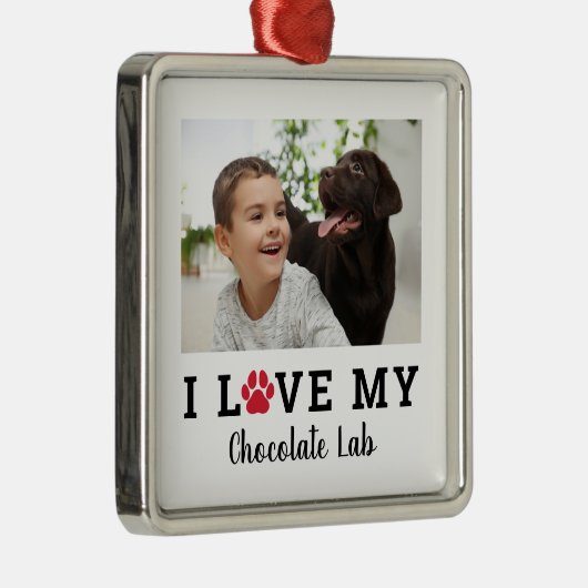 Hondenliefhebber rode pagina Afdrukken Aangepaste  Metalen Ornament (Rechts)