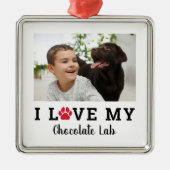 Hondenliefhebber rode pagina Afdrukken Aangepaste  Metalen Ornament (Voorkant)