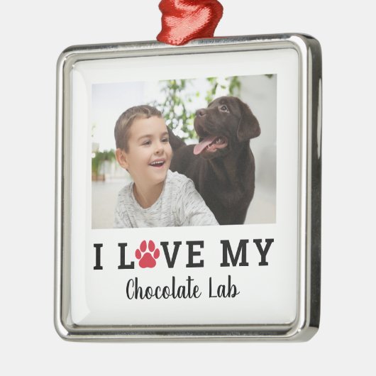 Hondenliefhebber rode pagina Afdrukken Aangepaste Metalen Ornament (Links)