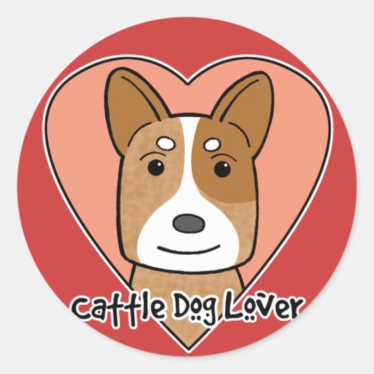 Hondenliefhebber Ronde Sticker (Voorkant)