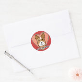 Hondenliefhebber Ronde Sticker (Envelop)