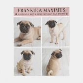 Hondenliefhebber Roze Aangepaste voornaam foto Col Fleece Deken (Voorkant)