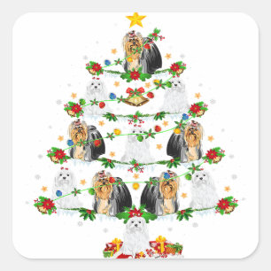 Hondenliefhebber-ruimteverlichting Kerstmis in S Vierkante Sticker