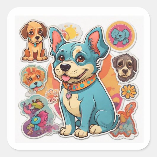 Hondenliefhebber’s Delight: Vierkante Sticker (Voorkant)