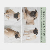 Hondenliefhebber Sage Aangepaste Dog Name Photo Co Fleece Deken (Voorkant (Horizontaal))