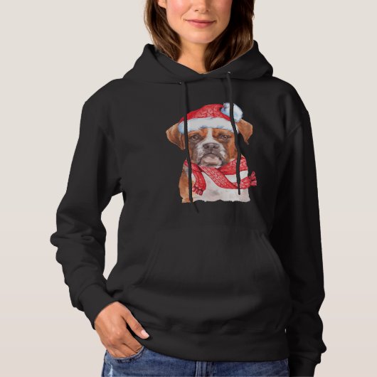 hondenliefhebber santa: rood hoodie (Voorkant)