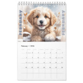 Hondenliefhebber Schattigee Puppies Waterverf Seiz Kalender (Feb 2026)