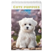 Hondenliefhebber Schattigee Puppies Waterverf Seiz Kalender (Hoes)