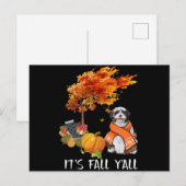 Hondenliefhebber | Shih Tzu is Herfst Yall Aankondigingskaart (Voorkant / Achterkant)