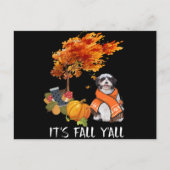 Hondenliefhebber | Shih Tzu is Herfst Yall Aankondigingskaart (Voorkant)